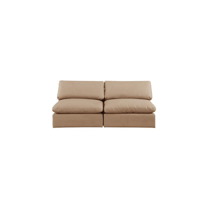 Comfy Tan Vegan Leather Modular Sofa