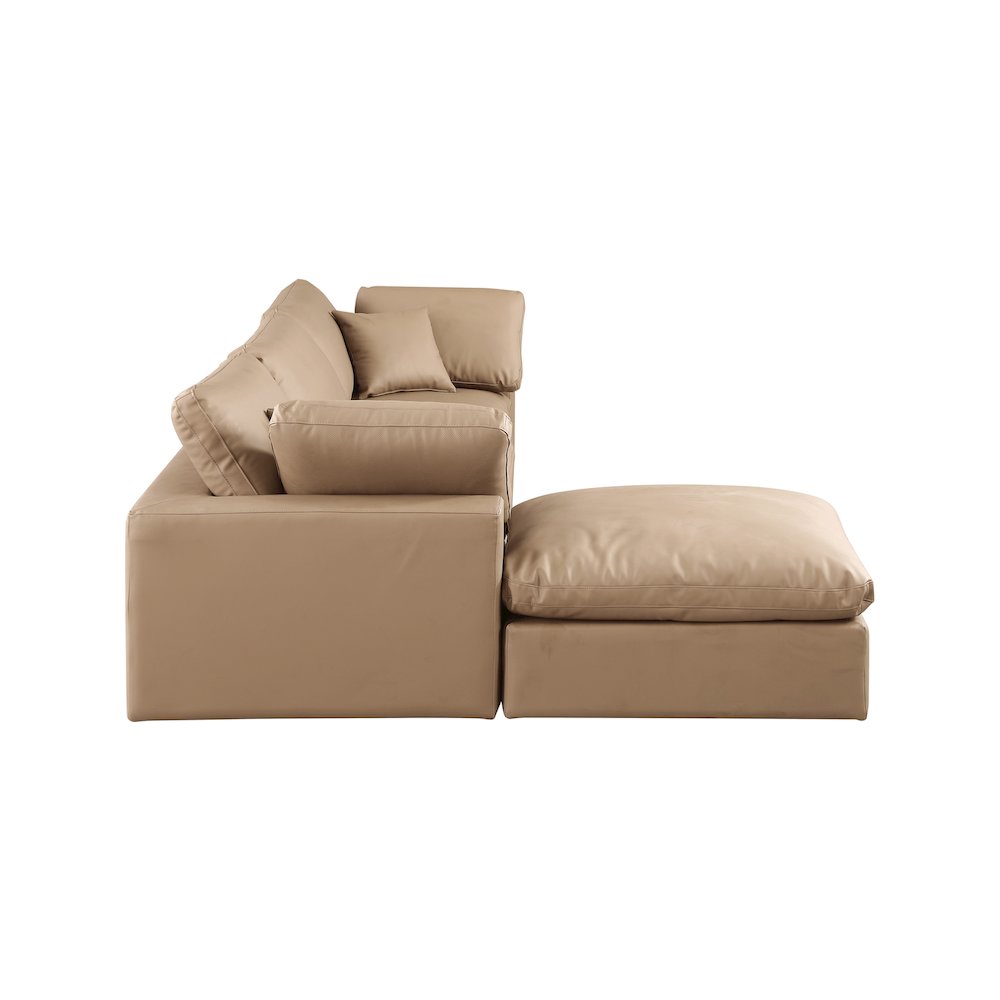 Comfy Tan Vegan Leather Modular Sectional