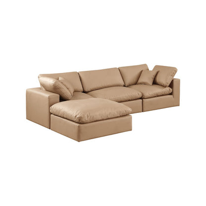Comfy Tan Vegan Leather Modular Sectional