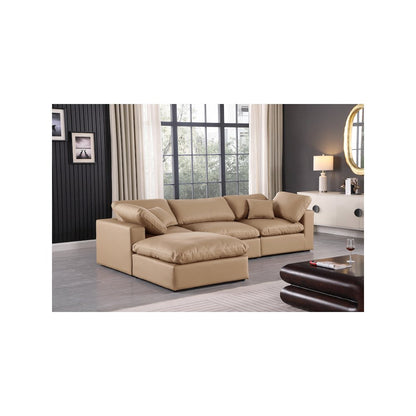 Comfy Tan Vegan Leather Modular Sectional