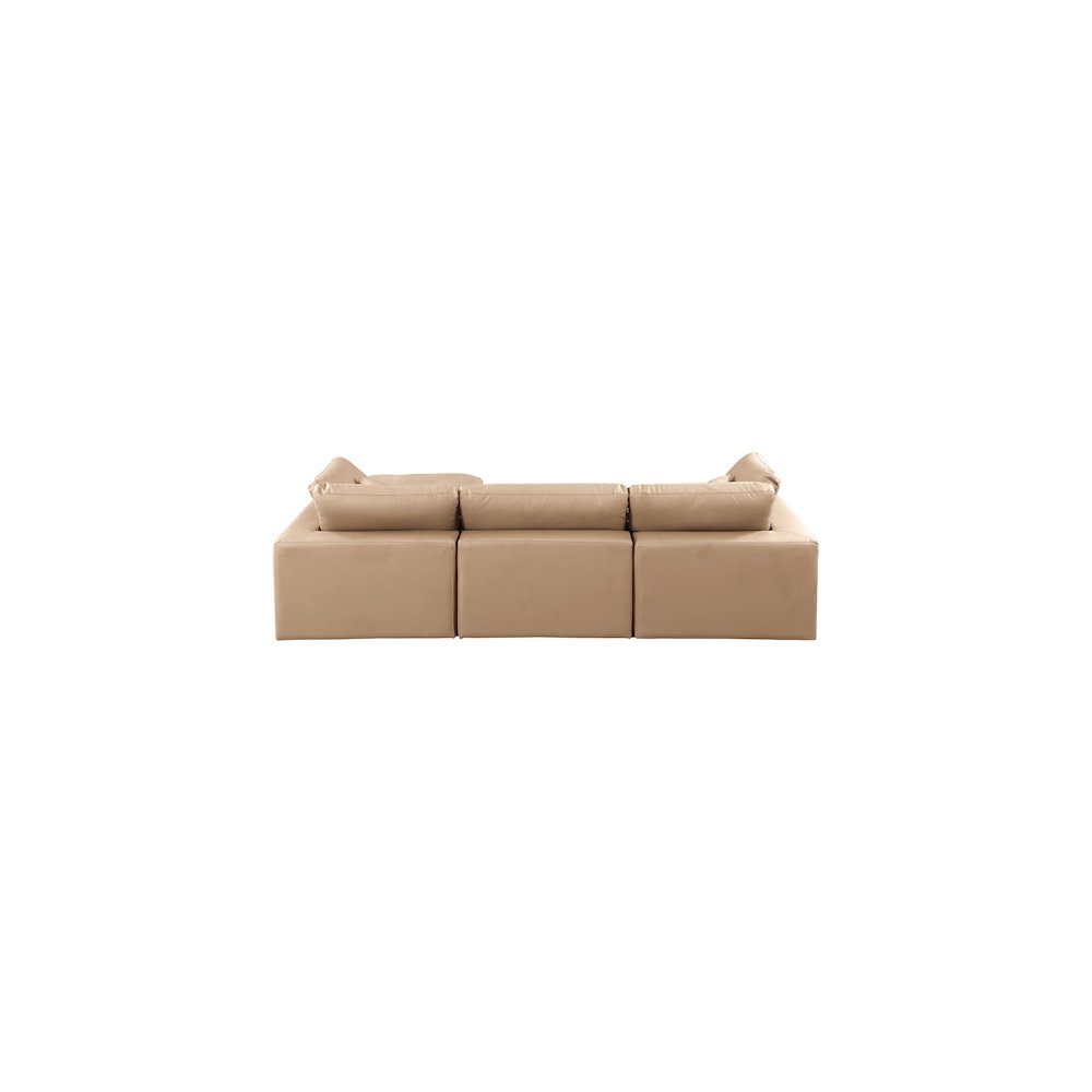 Comfy Tan Vegan Leather Modular Sectional