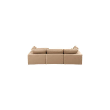 Comfy Tan Vegan Leather Modular Sectional