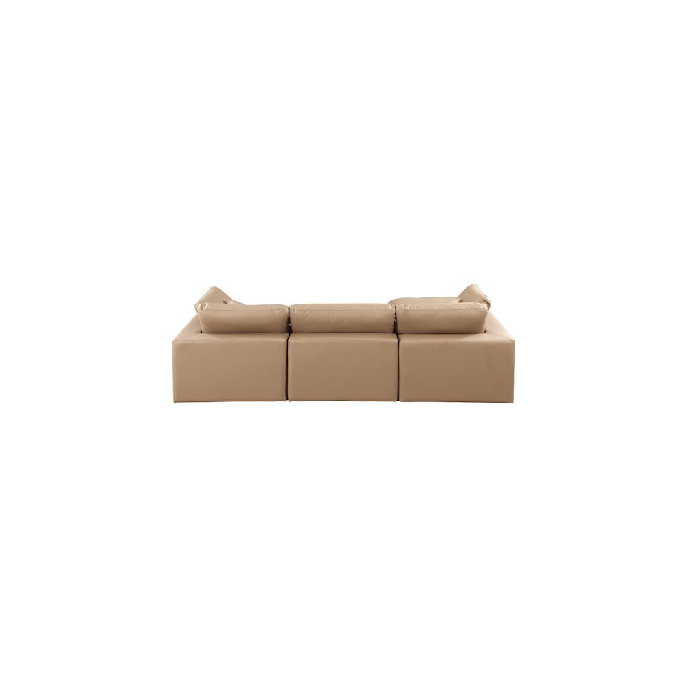 Comfy Tan Vegan Leather Modular Sectional