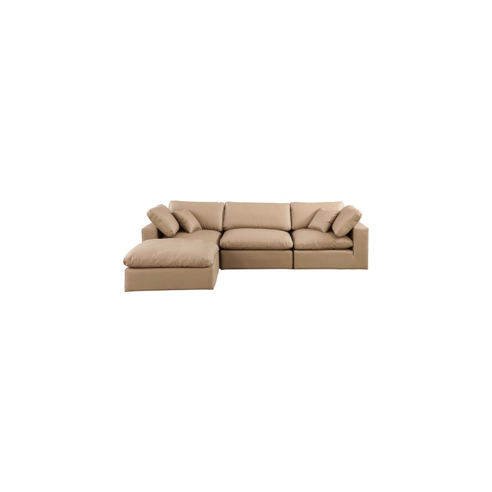 Comfy Tan Vegan Leather Modular Sectional