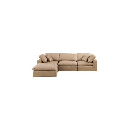 Comfy Tan Vegan Leather Modular Sectional