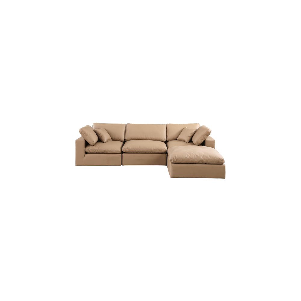 Comfy Tan Vegan Leather Modular Sectional