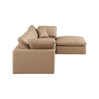 Comfy Tan Vegan Leather Modular Sectional