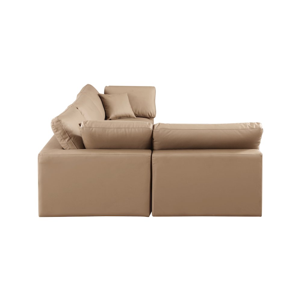 Comfy Tan Vegan Leather Modular Sectional