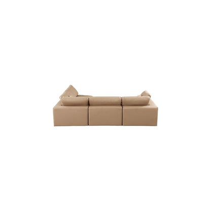 Comfy Tan Vegan Leather Modular Sectional