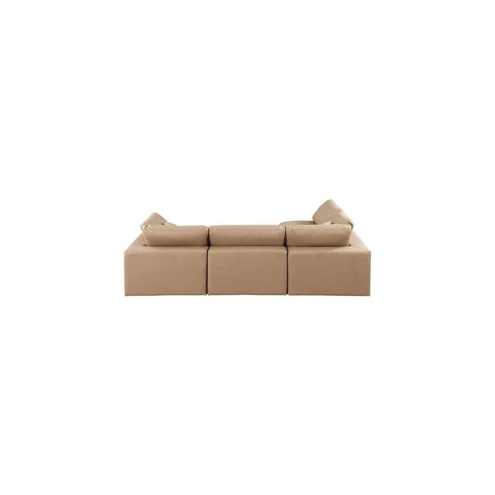 Comfy Tan Vegan Leather Modular Sectional