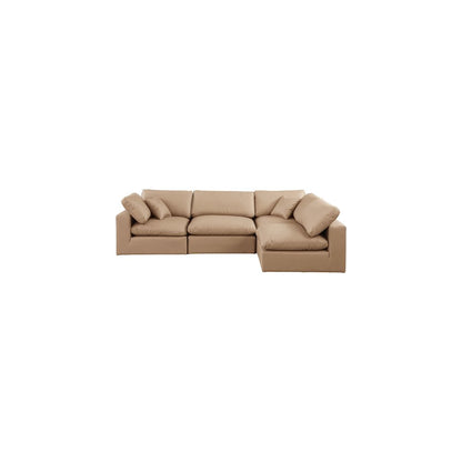Comfy Tan Vegan Leather Modular Sectional