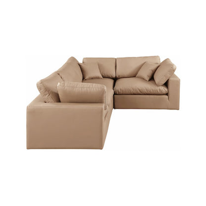 Comfy Tan Vegan Leather Modular Sectional