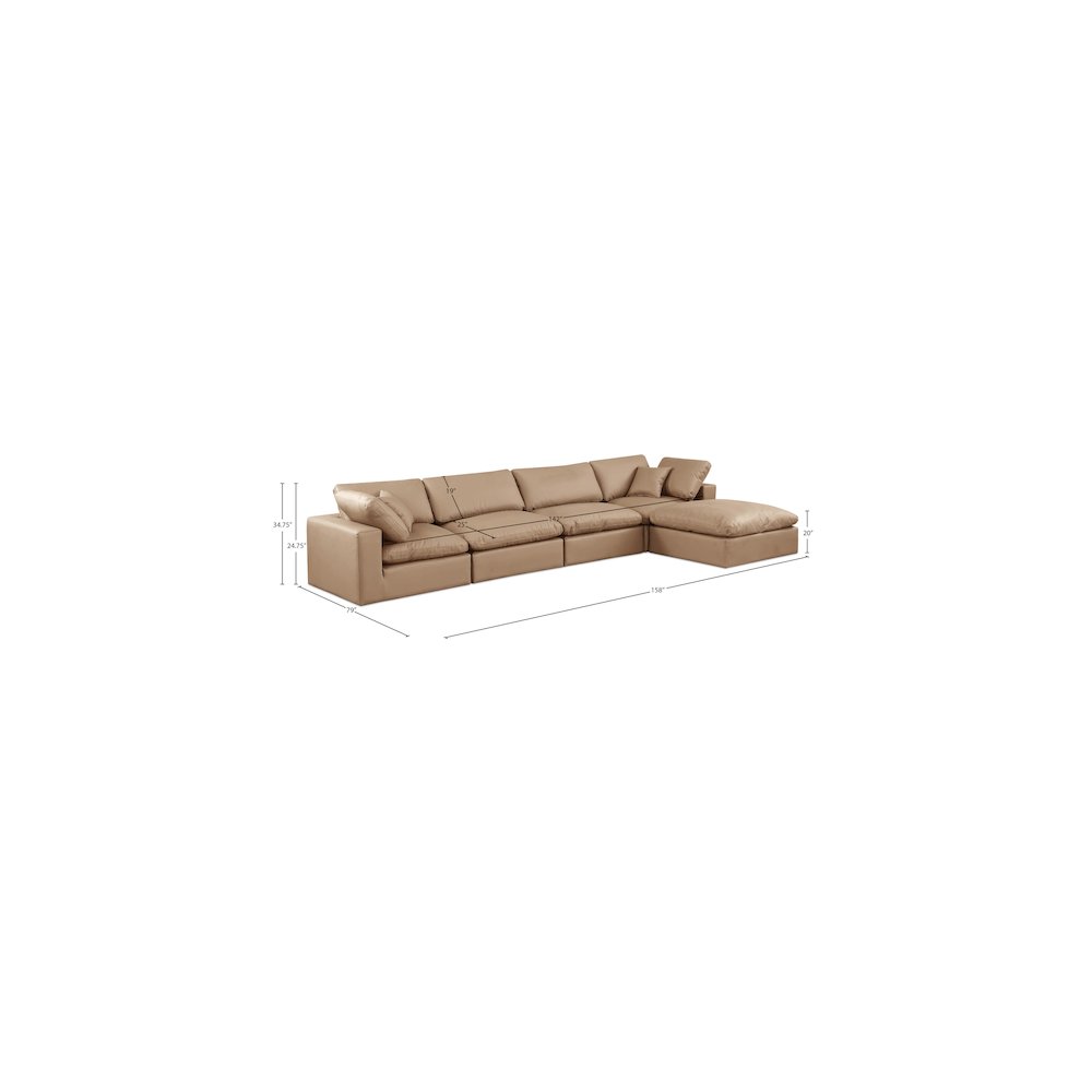 Comfy Tan Vegan Leather Modular Sectional