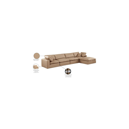 Comfy Tan Vegan Leather Modular Sectional