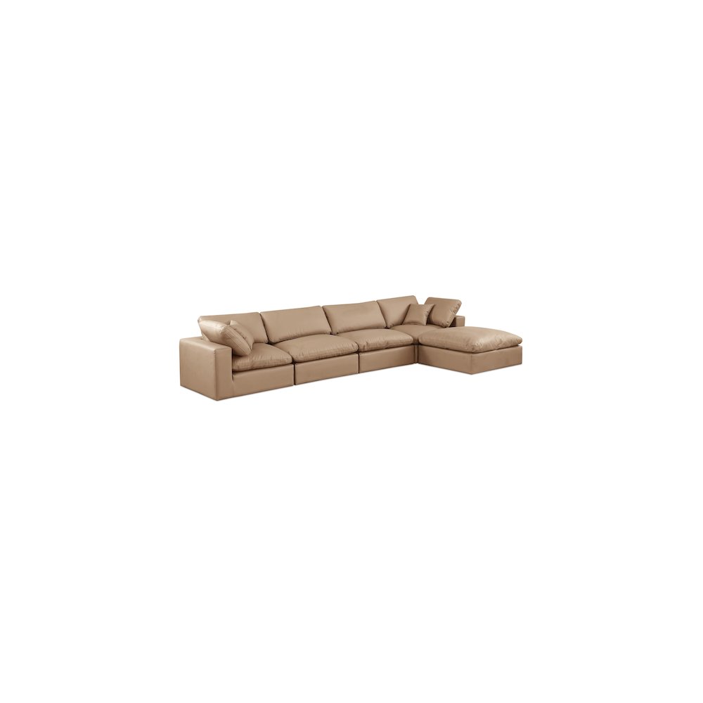 Comfy Tan Vegan Leather Modular Sectional