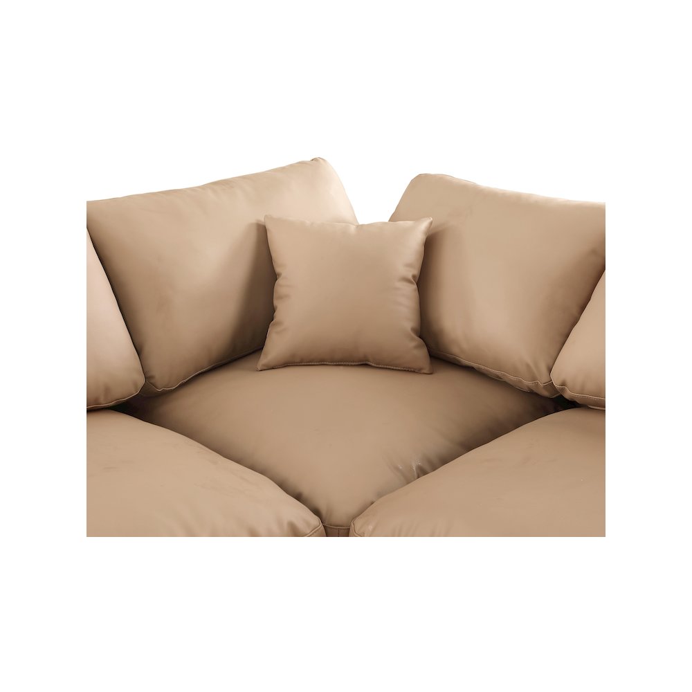 Comfy Tan Vegan Leather Modular Sectional