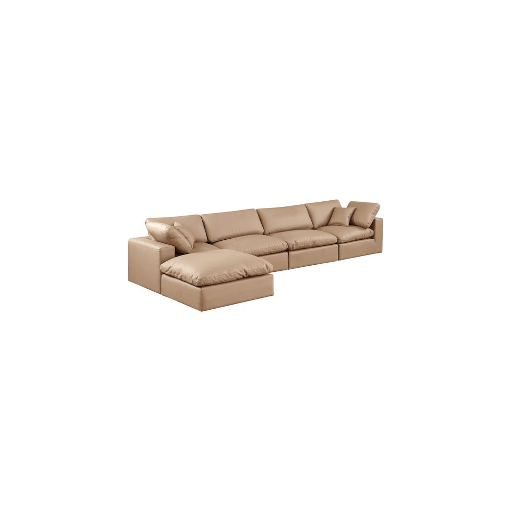 Comfy Tan Vegan Leather Modular Sectional