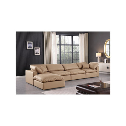 Comfy Tan Vegan Leather Modular Sectional