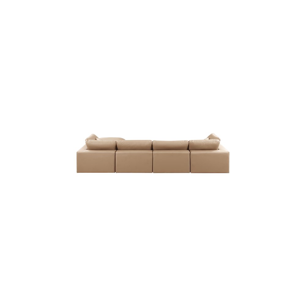 Comfy Tan Vegan Leather Modular Sectional