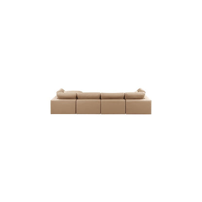 Comfy Tan Vegan Leather Modular Sectional