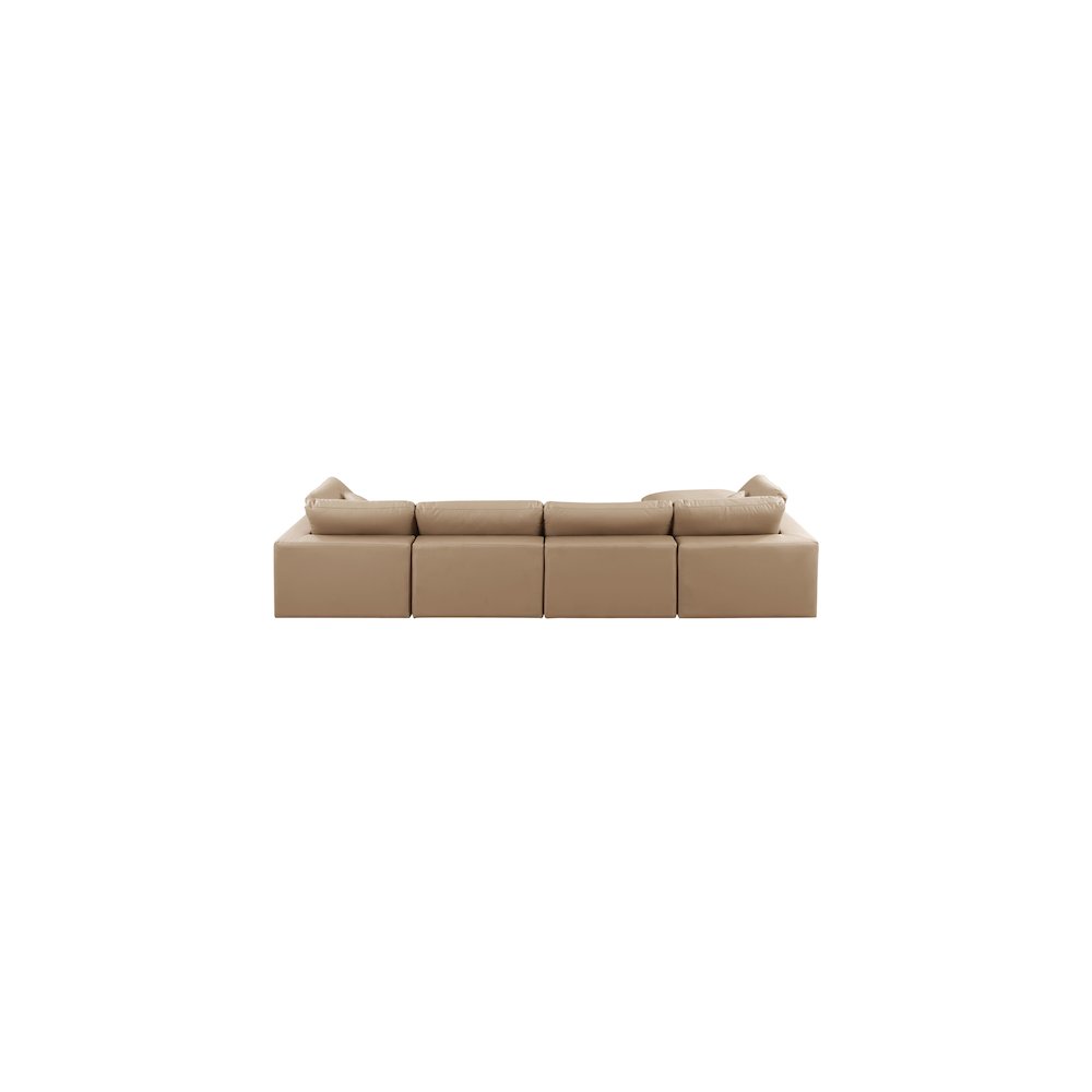 Comfy Tan Vegan Leather Modular Sectional
