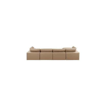 Comfy Tan Vegan Leather Modular Sectional
