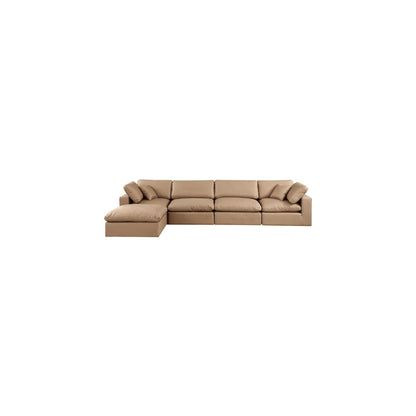 Comfy Tan Vegan Leather Modular Sectional