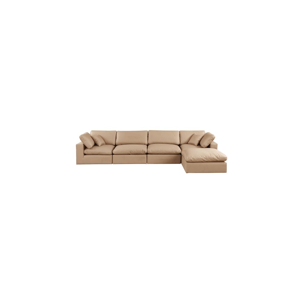 Comfy Tan Vegan Leather Modular Sectional
