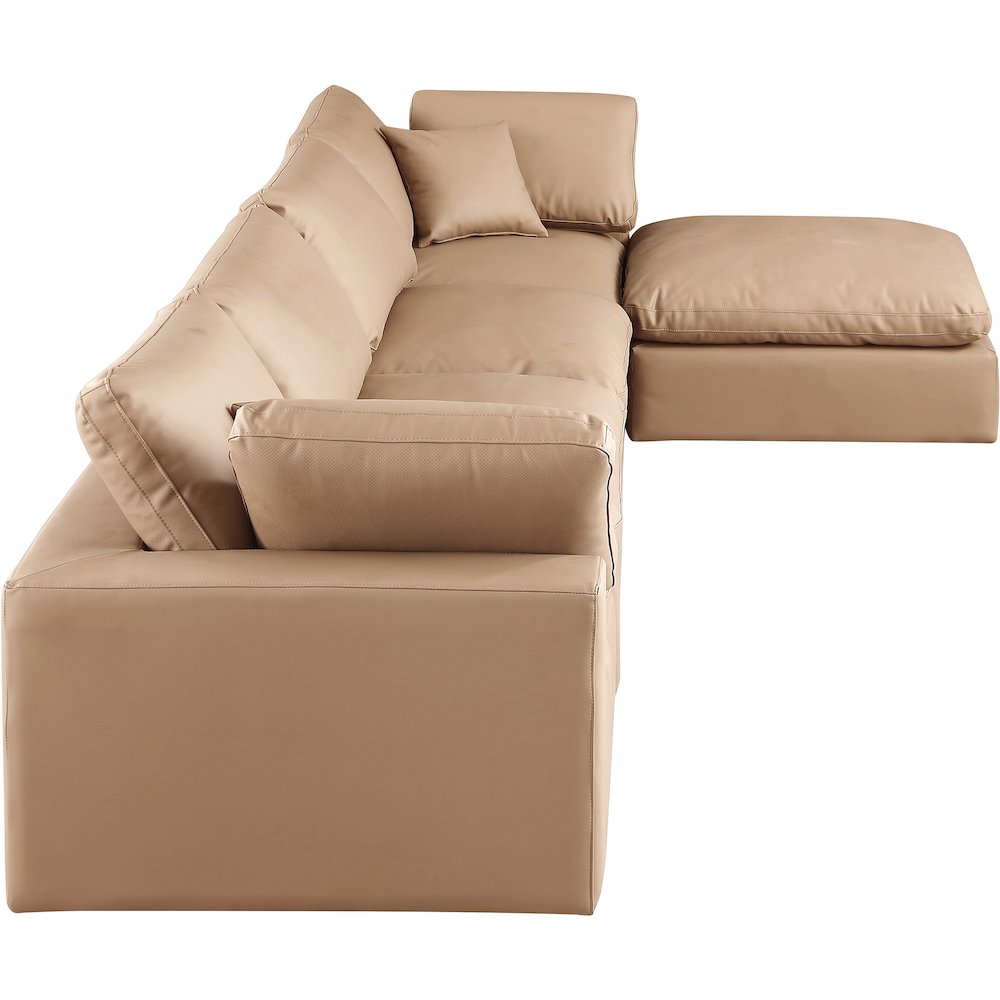 Comfy Tan Vegan Leather Modular Sectional