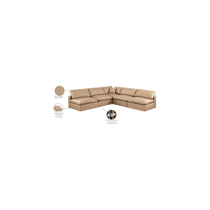 Comfy Tan Vegan Leather Modular Sectional