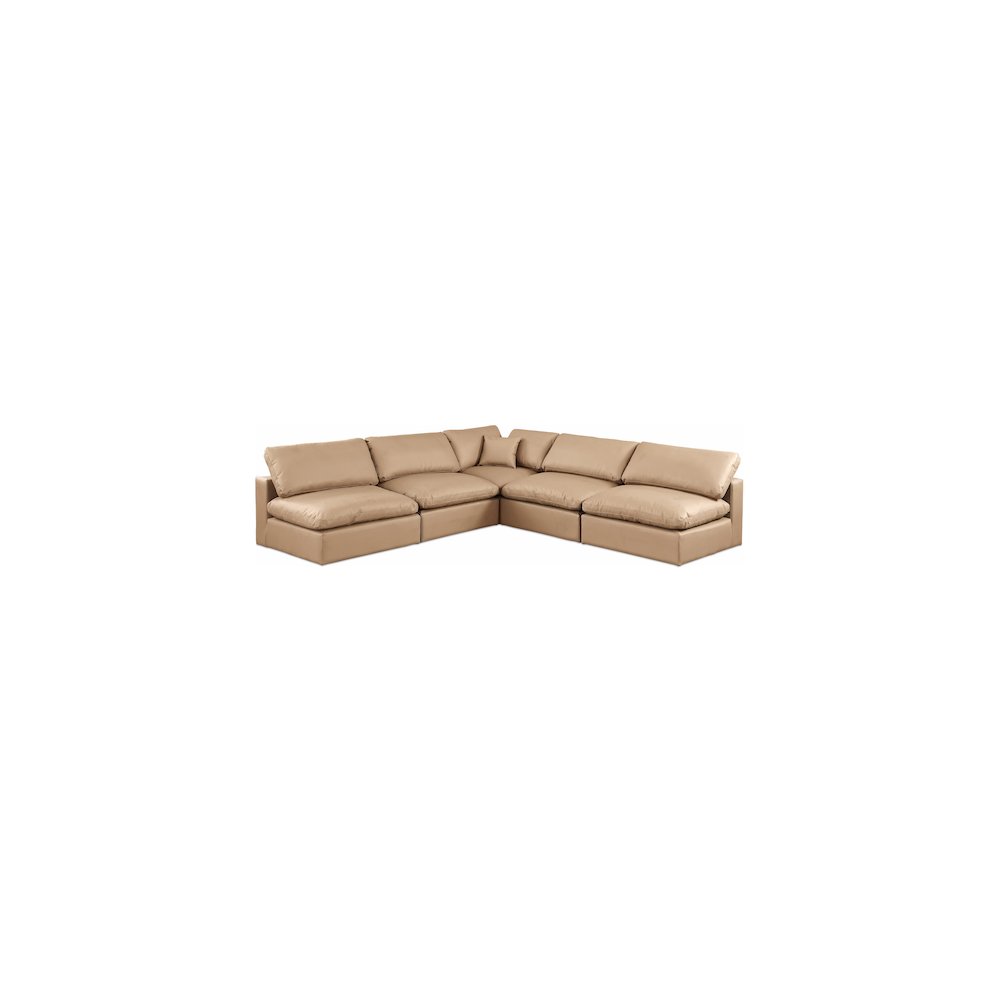 Comfy Tan Vegan Leather Modular Sectional