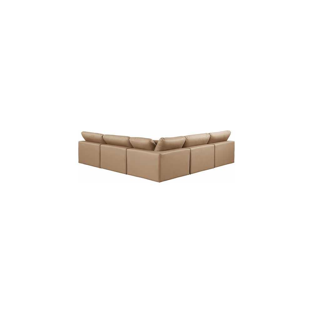 Comfy Tan Vegan Leather Modular Sectional