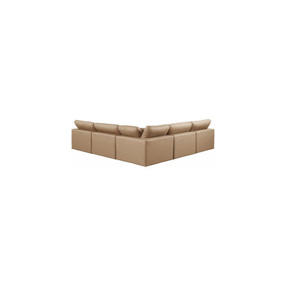 Comfy Tan Vegan Leather Modular Sectional