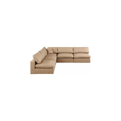 Comfy Tan Vegan Leather Modular Sectional