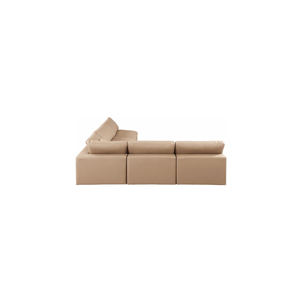 Comfy Tan Vegan Leather Modular Sectional