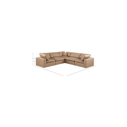 Comfy Tan Vegan Leather Modular Sectional