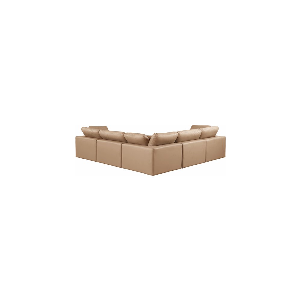 Comfy Tan Vegan Leather Modular Sectional