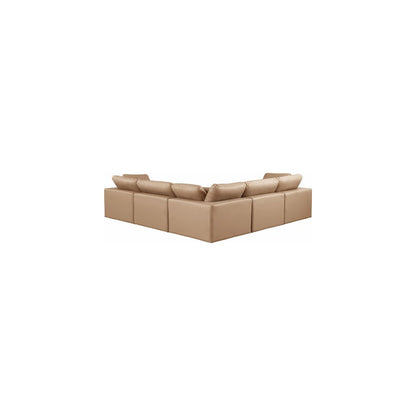 Comfy Tan Vegan Leather Modular Sectional