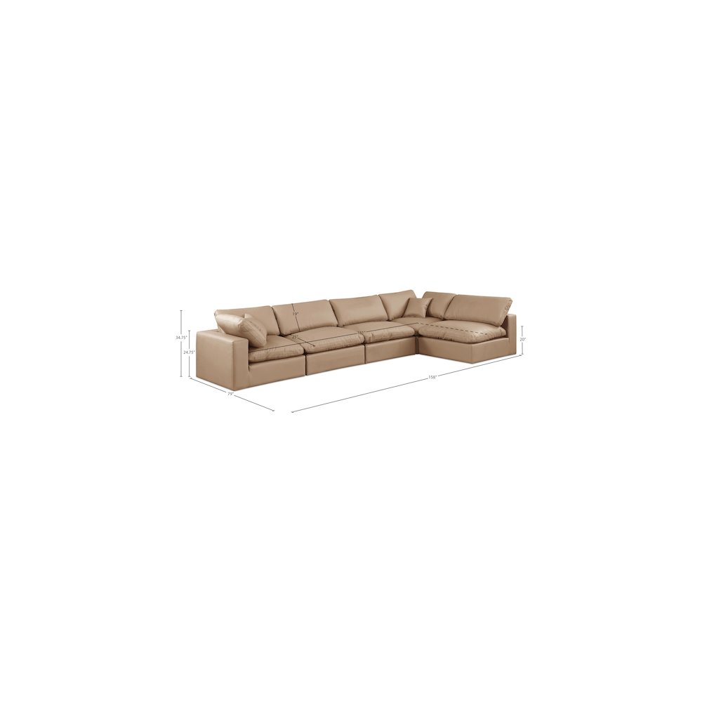 Comfy Tan Vegan Leather Modular Sectional