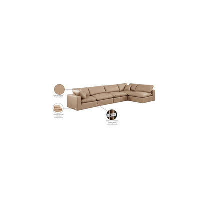 Comfy Tan Vegan Leather Modular Sectional