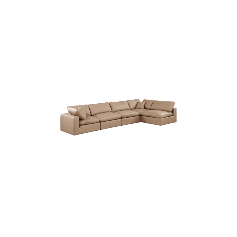 Comfy Tan Vegan Leather Modular Sectional
