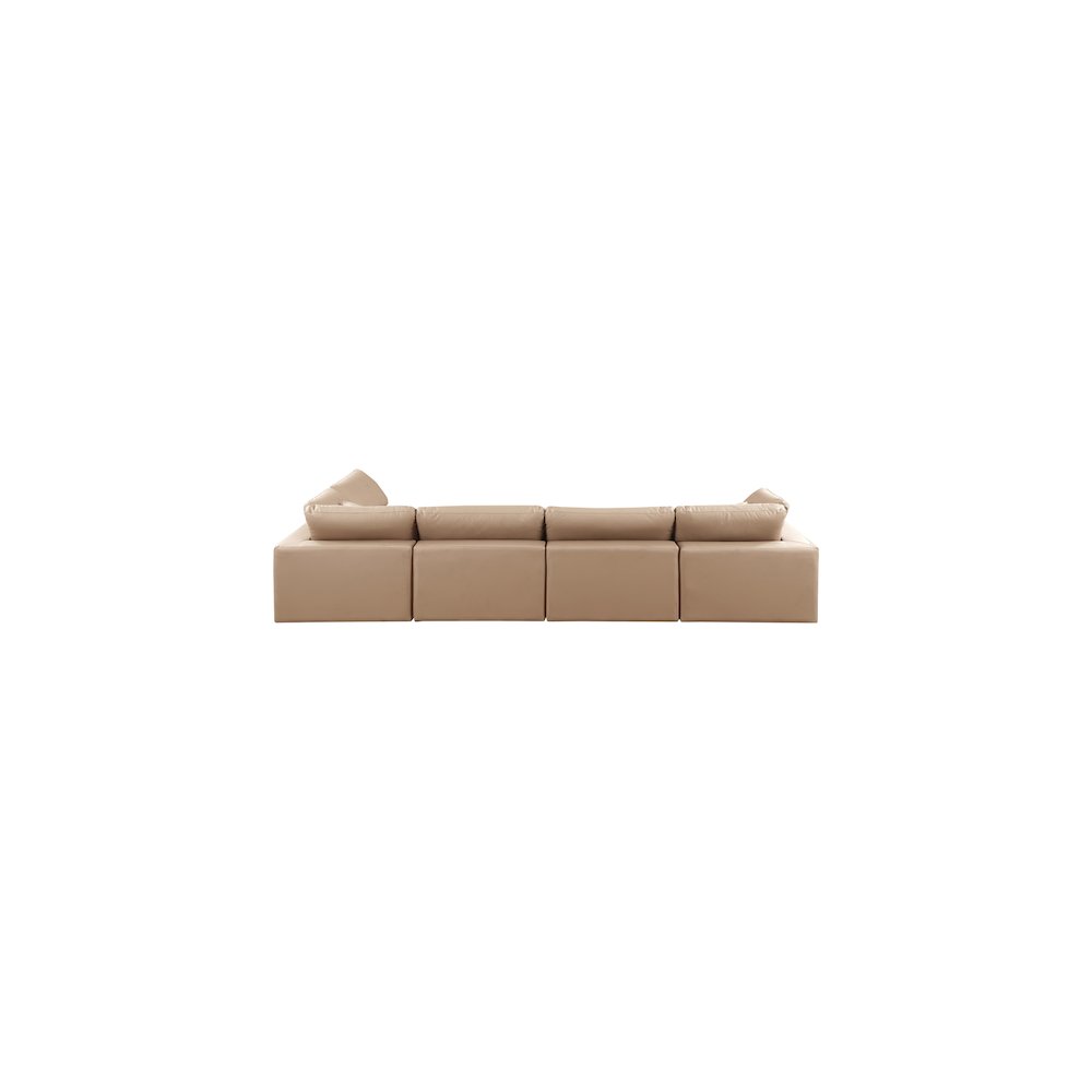 Comfy Tan Vegan Leather Modular Sectional