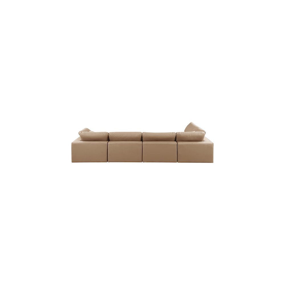 Comfy Tan Vegan Leather Modular Sectional