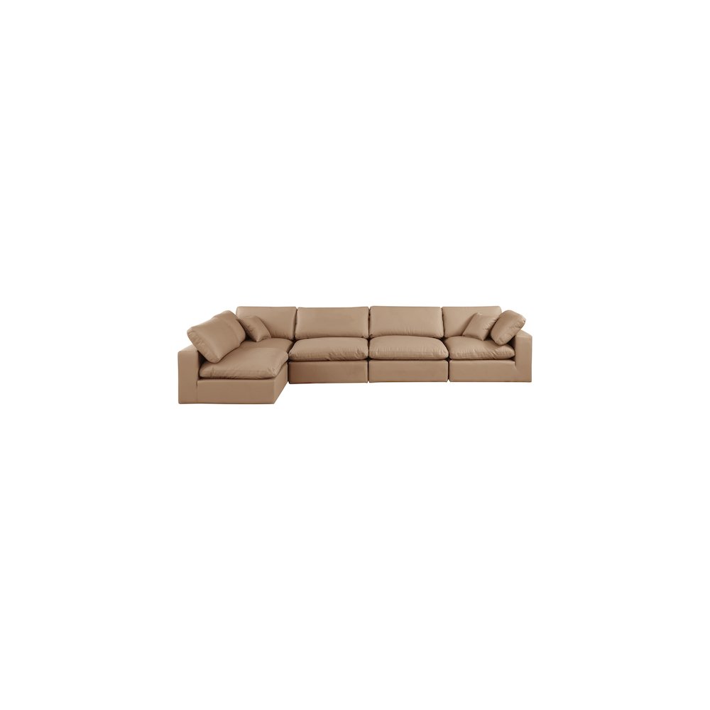 Comfy Tan Vegan Leather Modular Sectional