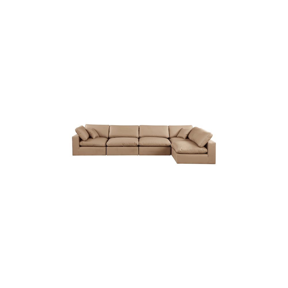 Comfy Tan Vegan Leather Modular Sectional