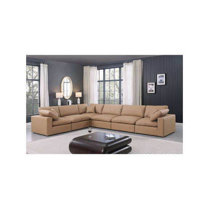 Comfy Tan Vegan Leather Modular Sectional
