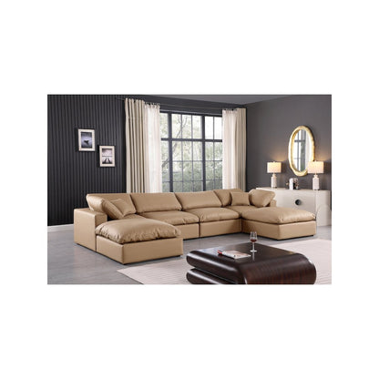 Comfy Tan Vegan Leather Modular Sectional