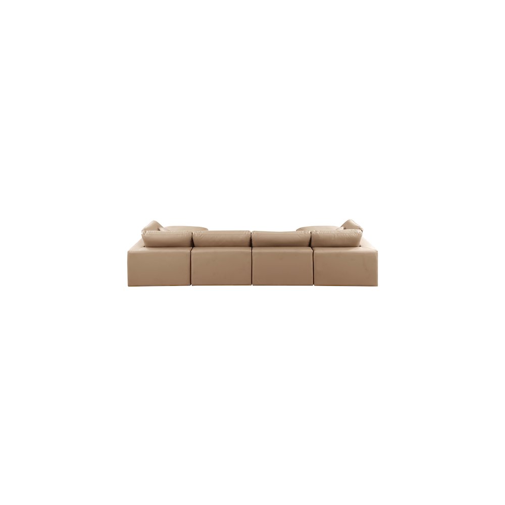 Comfy Tan Vegan Leather Modular Sectional