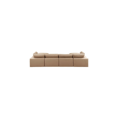 Comfy Tan Vegan Leather Modular Sectional