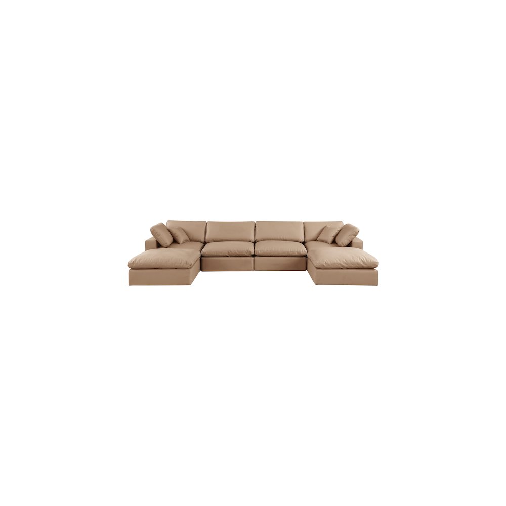 Comfy Tan Vegan Leather Modular Sectional